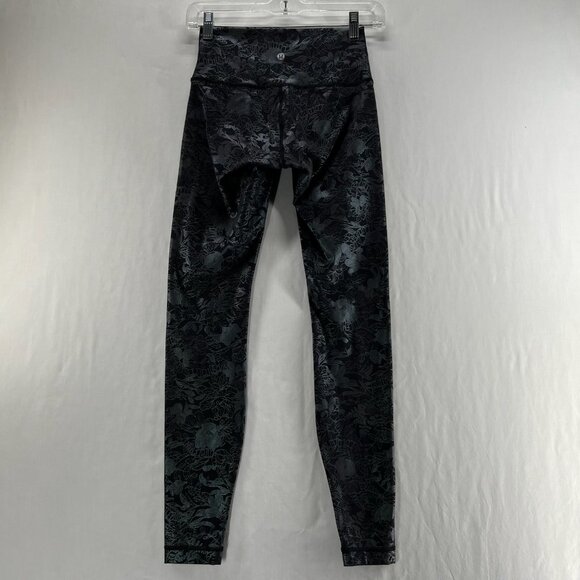 Lululemon Wunder Under Hi-Rise Tight Women 4 Stretch Breathable Black Iridescent - Picture 4 of 14